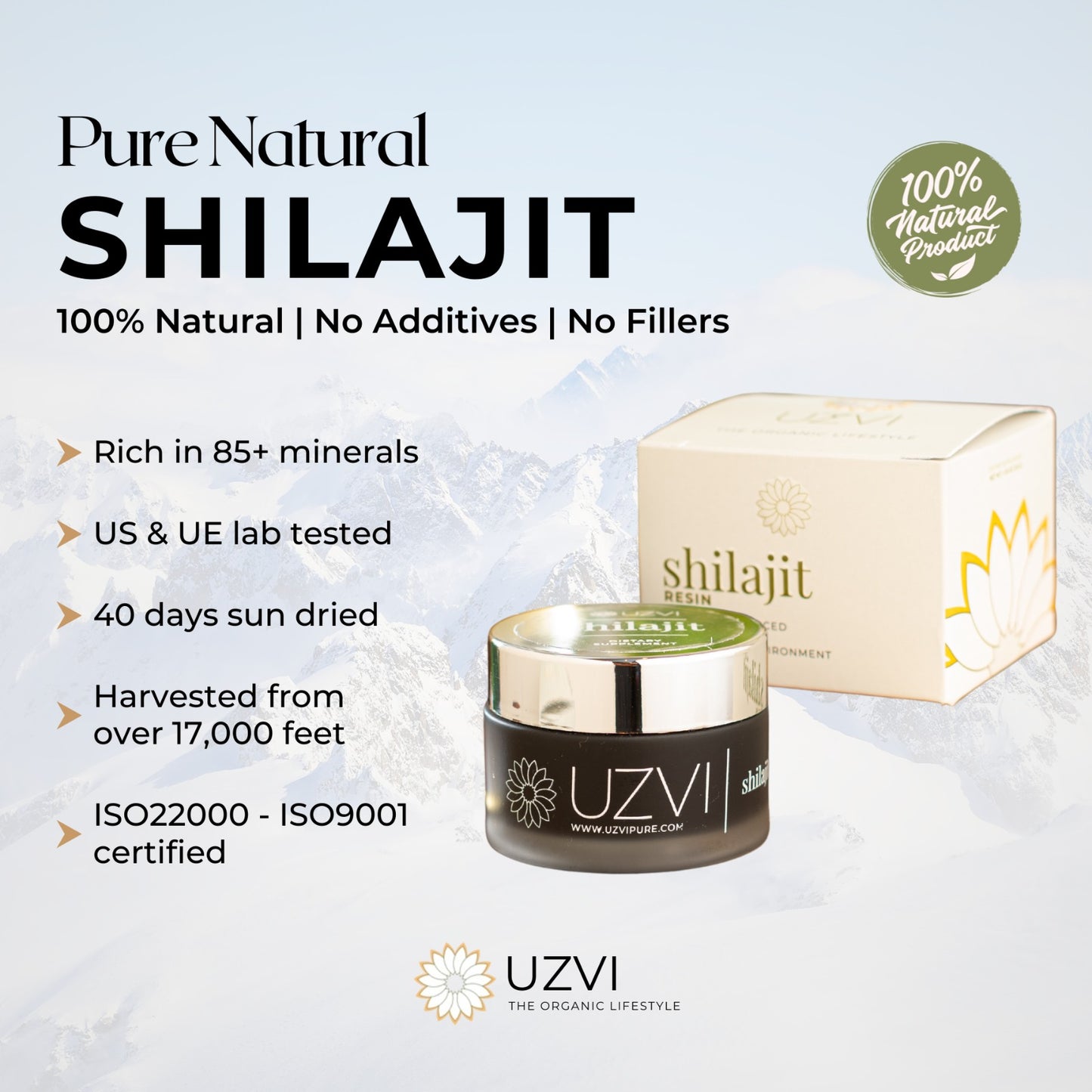 100% Pure Himalayan Shilajit Resin – High Potency